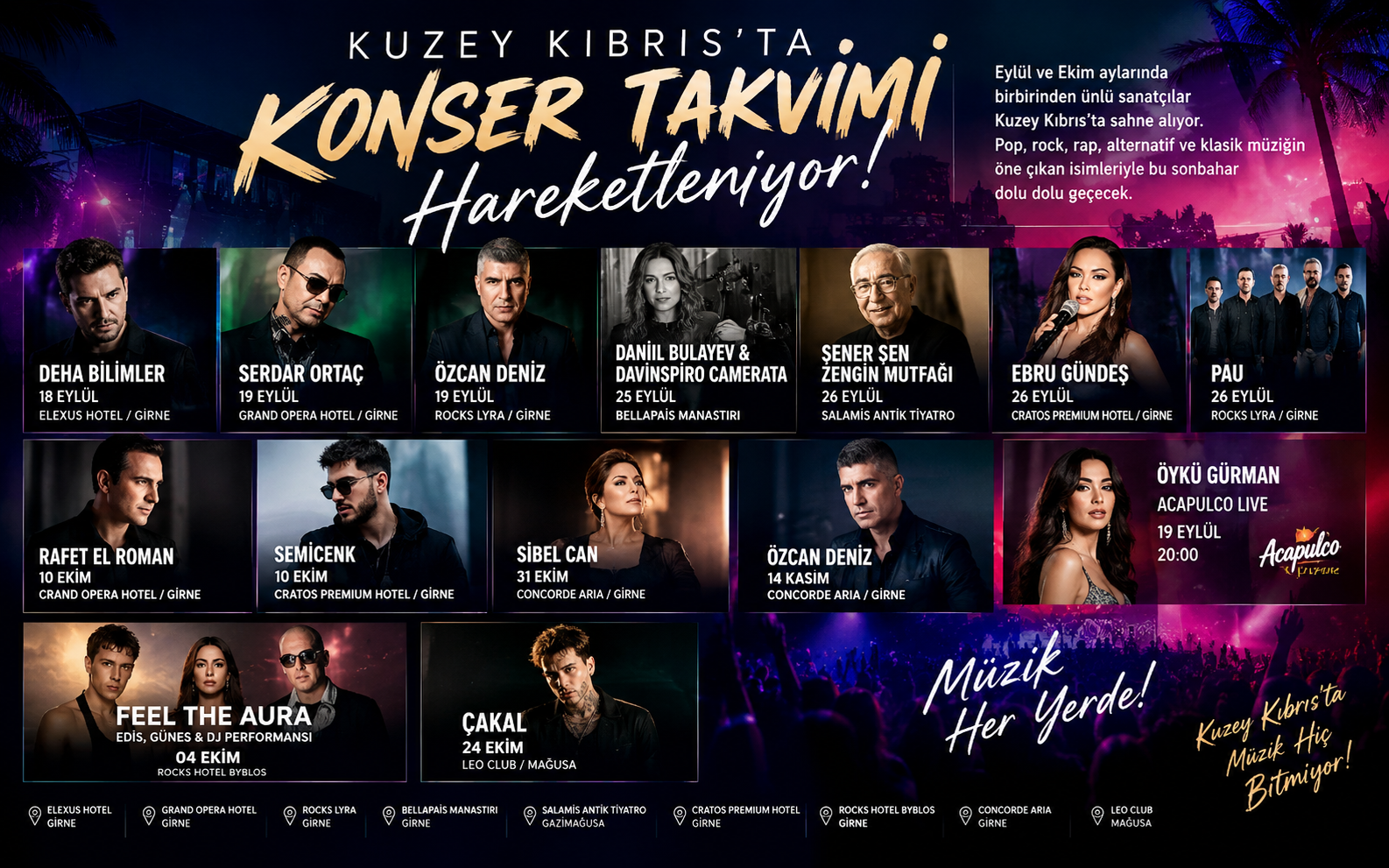 Kuzey Kıbrıs’ta Konser Takvimi Hareketleniyor!